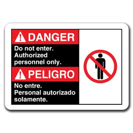 Signmission 10 in Height, Plastic, ANSI-710DS Not Enter Bilingual, ANSI-710DS Not Enter Bilingual ANSI-710DS Danger Not Enter Bilingual